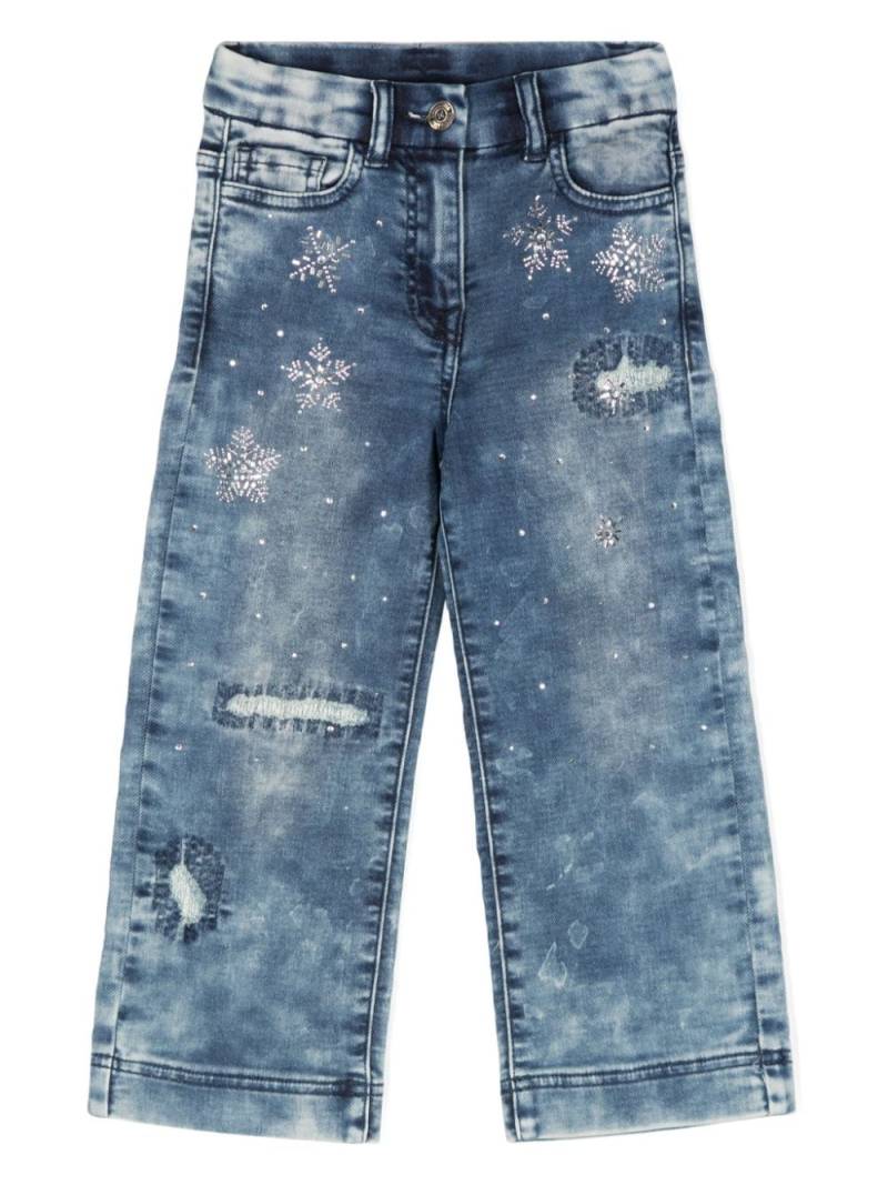 Monnalisa crystal-embellished jeans - Blue von Monnalisa