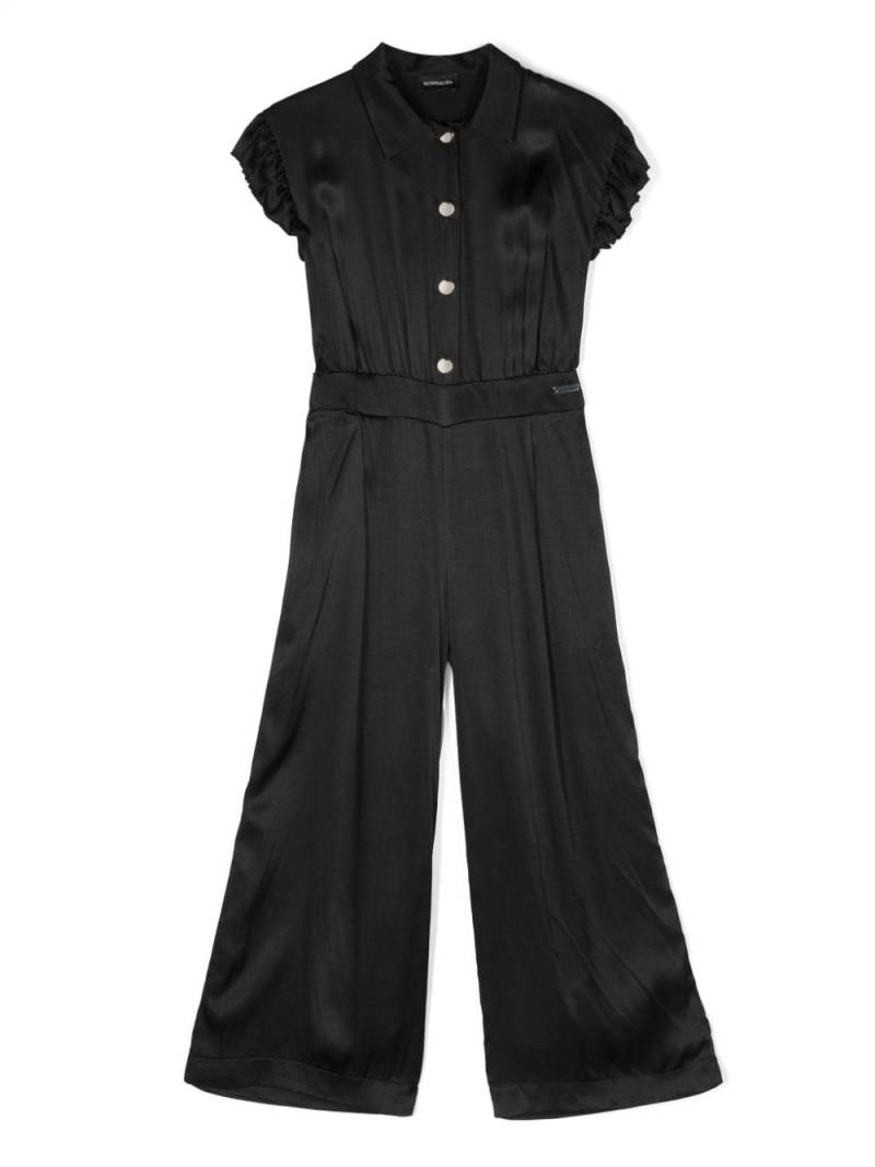 Monnalisa cut-out satin jumpsuit - Black von Monnalisa