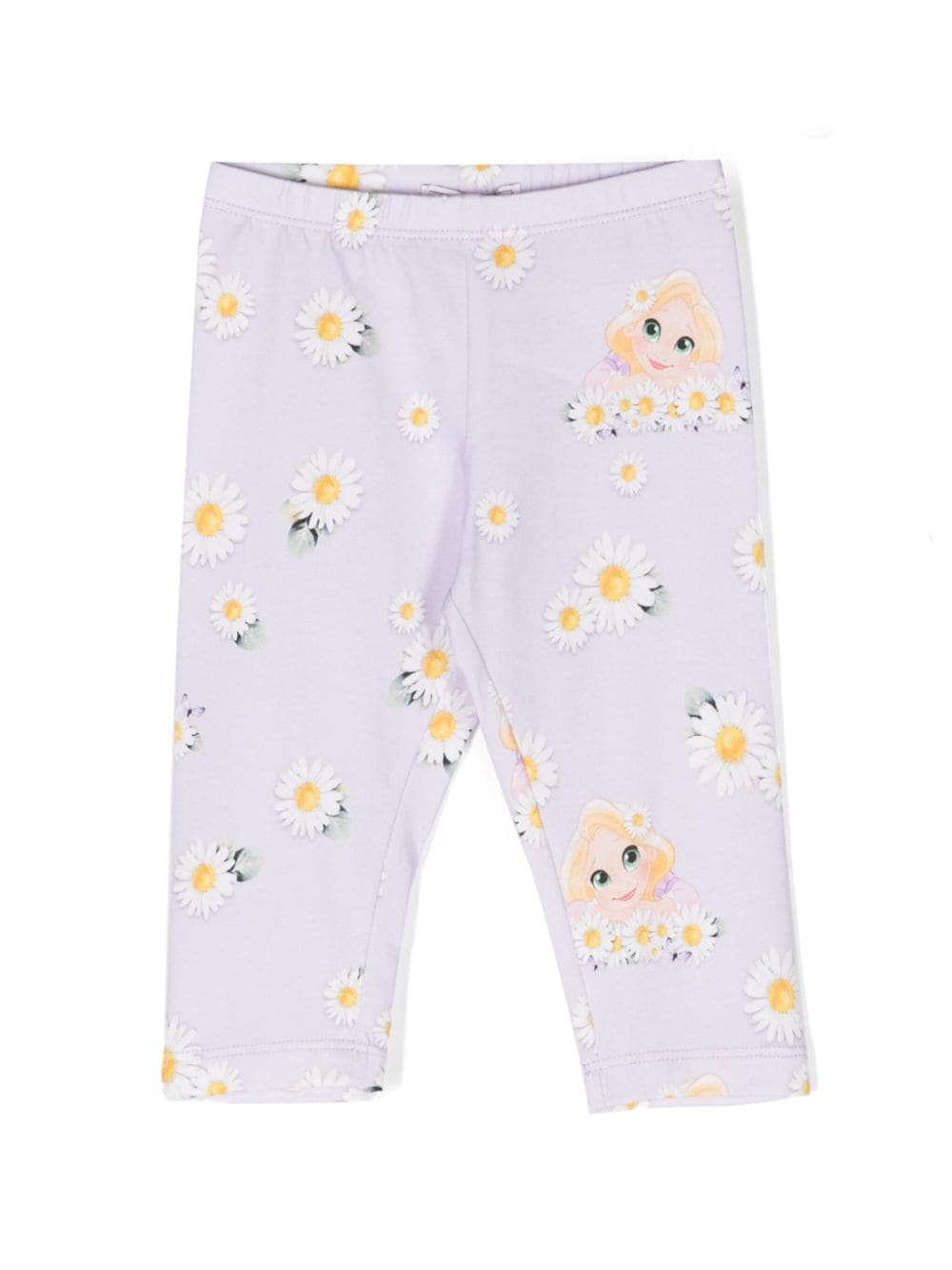 Monnalisa daisy-print stretch-cotton leggings - Purple von Monnalisa