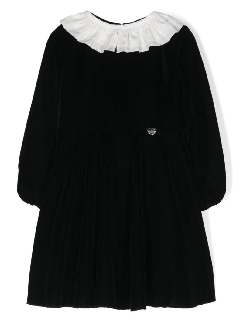 Monnalisa detachable-collar velvet dress - Black von Monnalisa