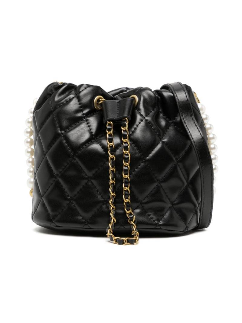 Monnalisa diamond-quilted leather shoulder bag - Black von Monnalisa