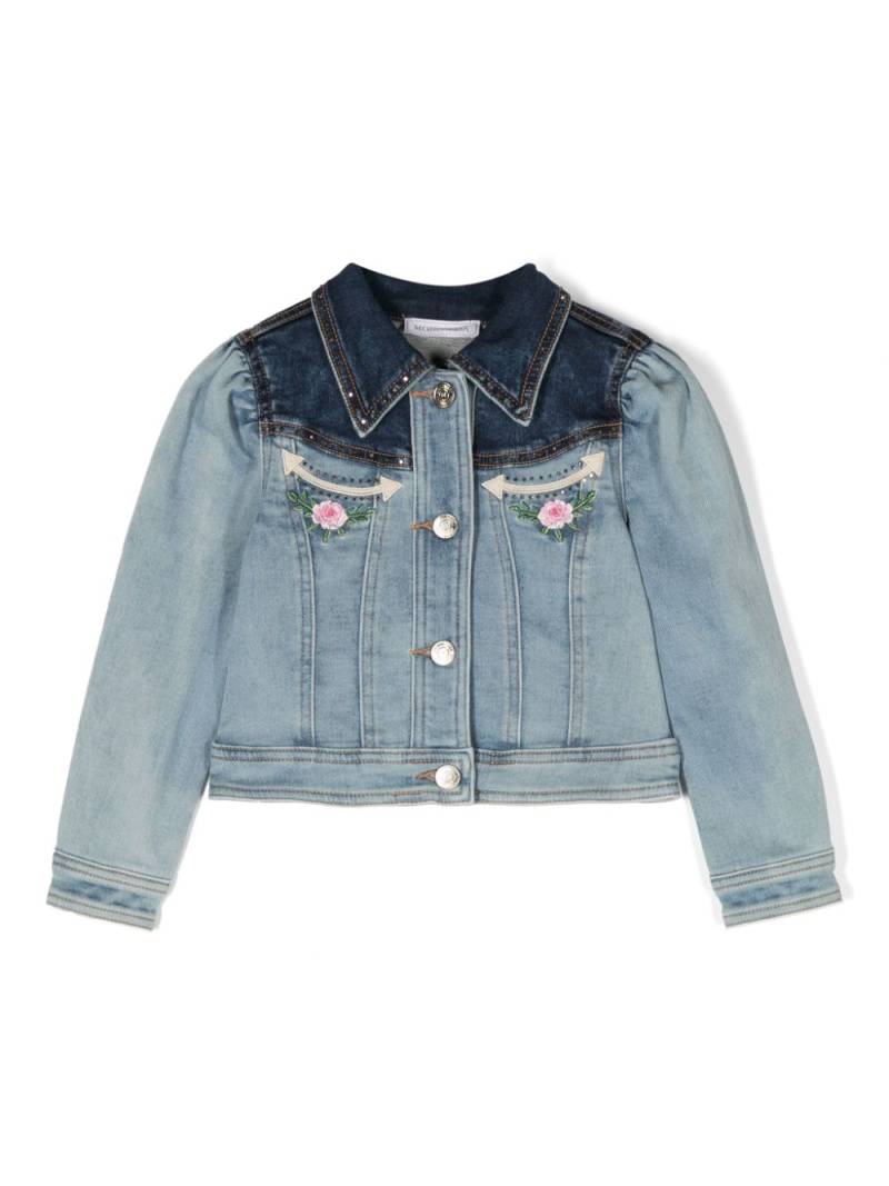 Monnalisa embroidered denim jacket - Blue von Monnalisa