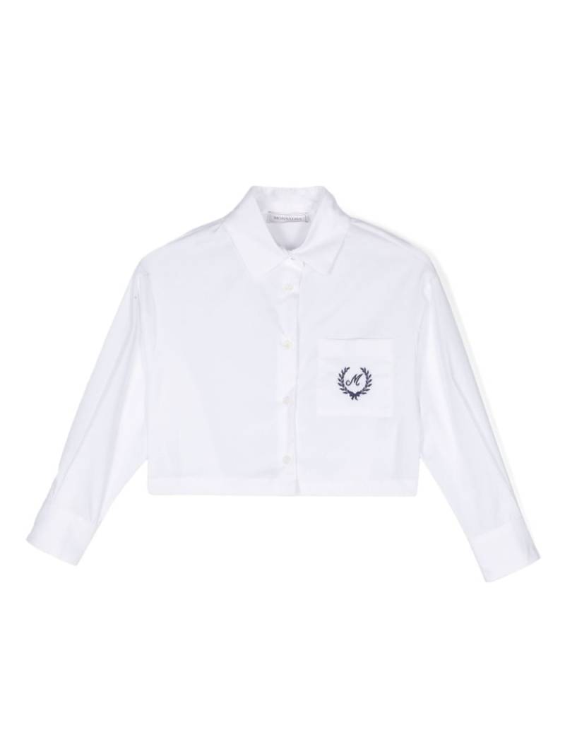 Monnalisa embroidered-logo cropped shirt - White von Monnalisa