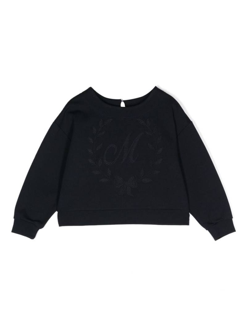 Monnalisa embroidered-logo sweatshirt - Blue von Monnalisa