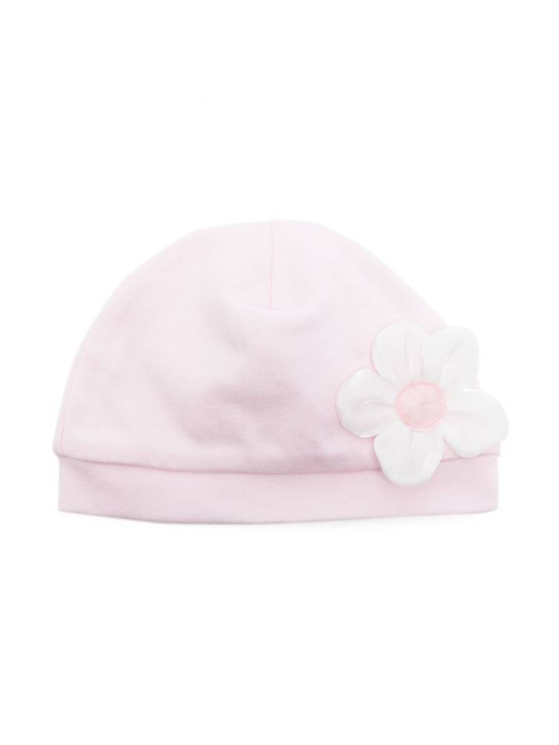 Monnalisa faux-flower cotton beanie - Pink von Monnalisa