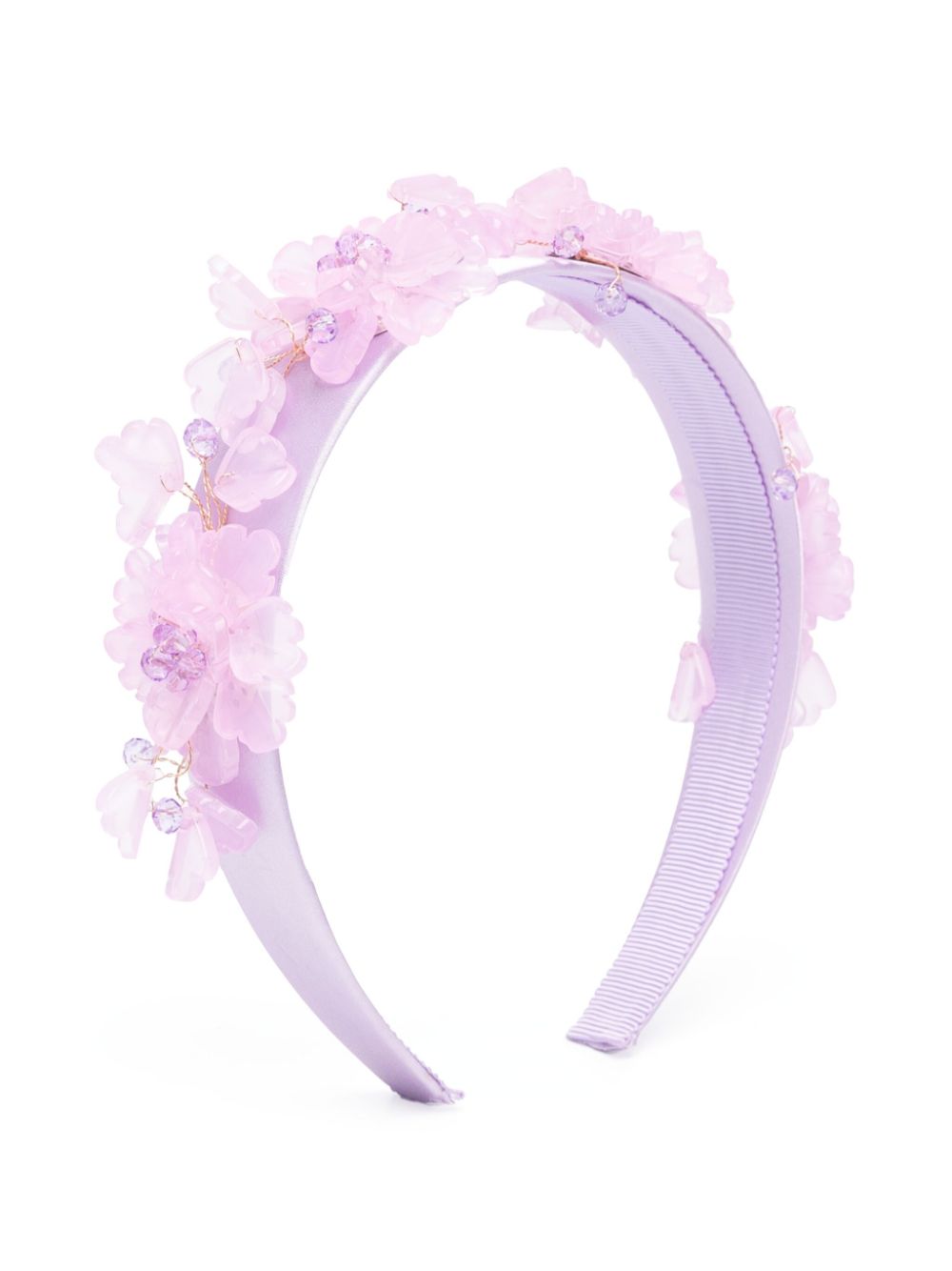 Monnalisa faux-flower satin-finish head band - Pink von Monnalisa