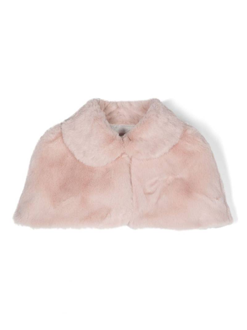 Monnalisa faux-fur cropped cape - Pink von Monnalisa