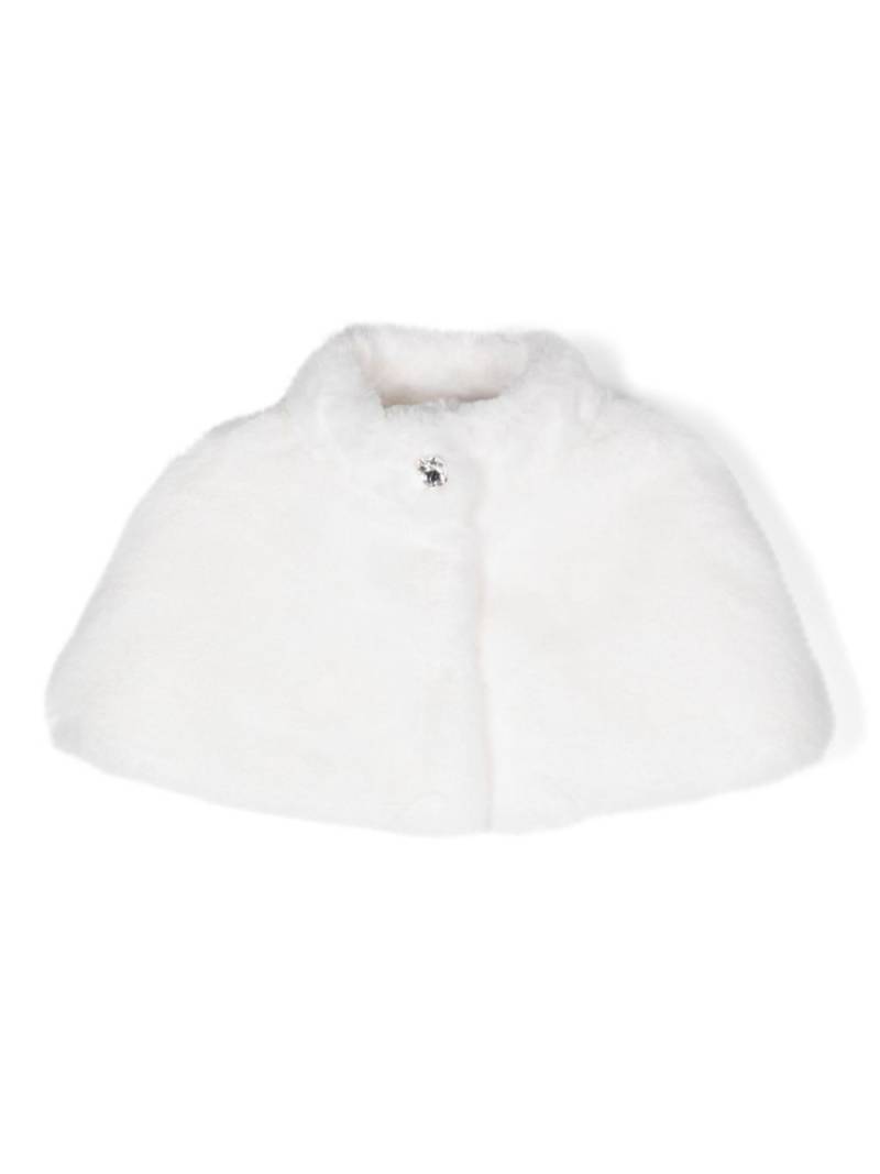 Monnalisa faux-fur short cape - White von Monnalisa