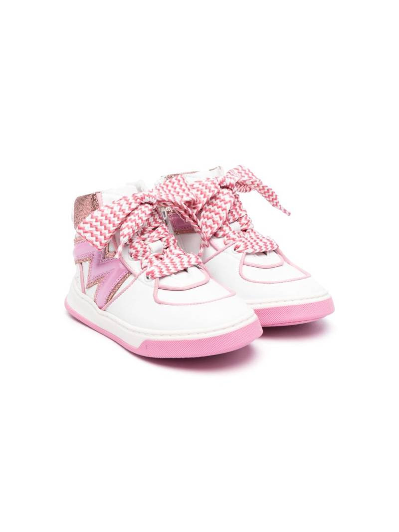 Monnalisa faux-leather high-top sneakers - Pink von Monnalisa