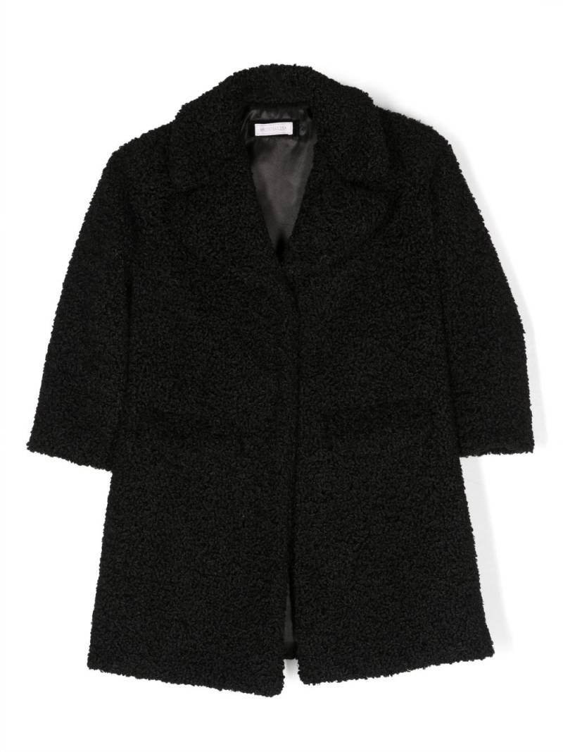 Monnalisa faux-shearling single-breasted coat - Black von Monnalisa