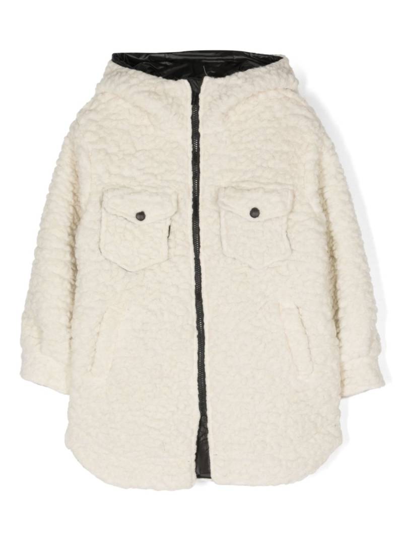 Monnalisa faux shearling zip-up parka - Neutrals von Monnalisa