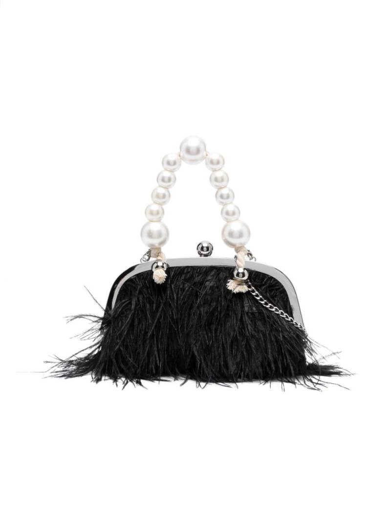 Monnalisa feather-detailing clutch bag - Black von Monnalisa