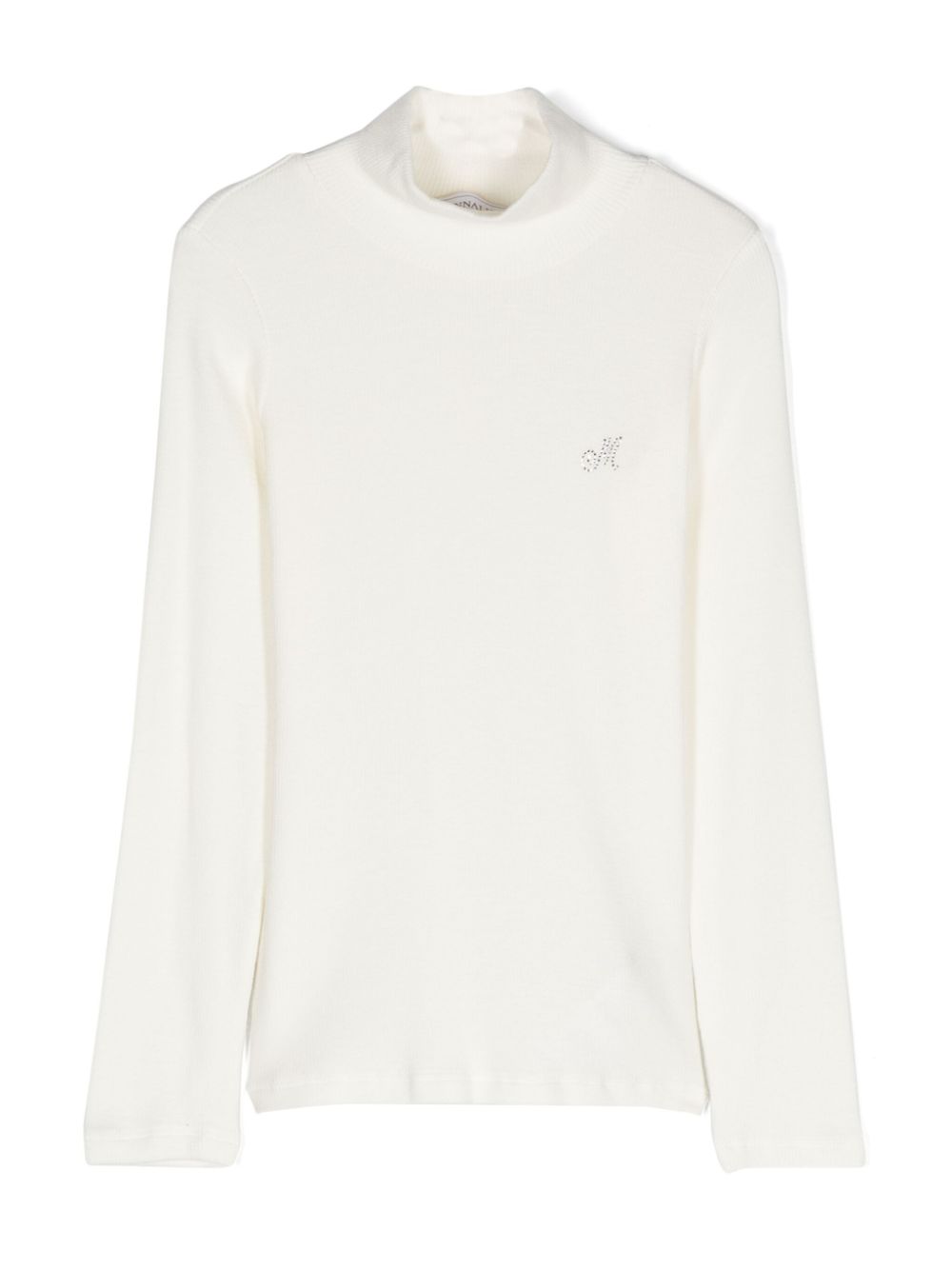 Monnalisa fine-ribbed turtleneck top - White von Monnalisa