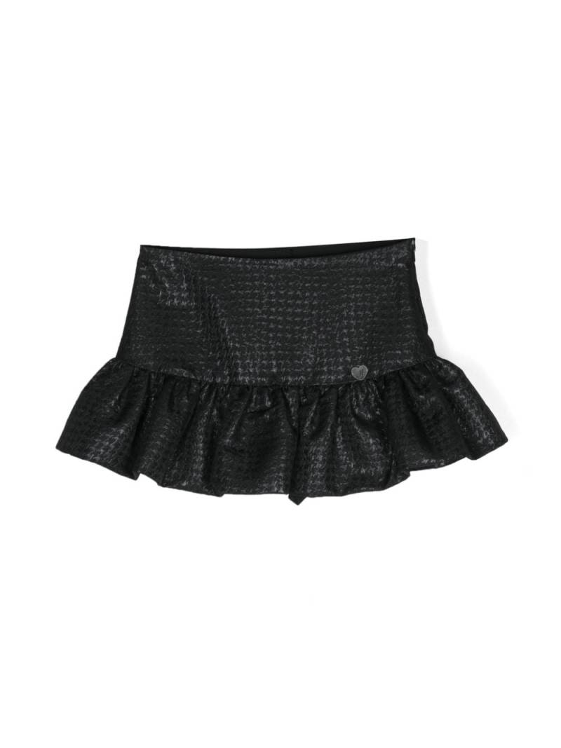 Monnalisa flocked flared skirt - Black von Monnalisa