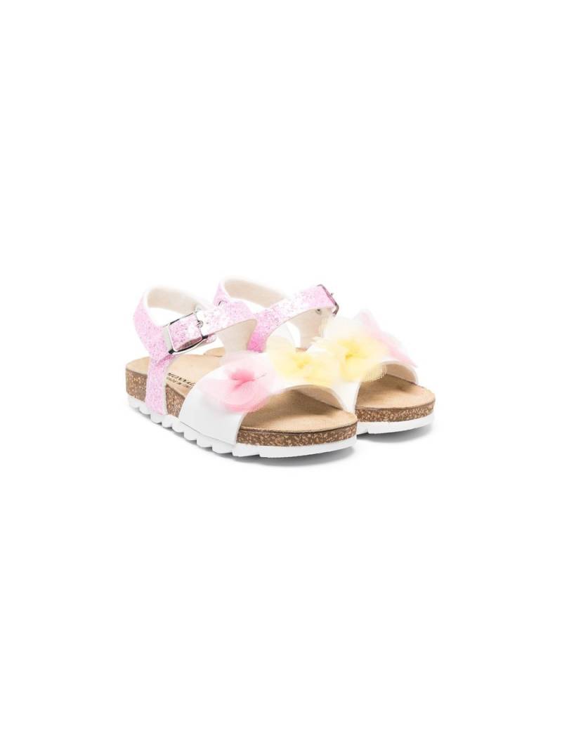 Monnalisa floral-appliqué flat sandals - Pink von Monnalisa