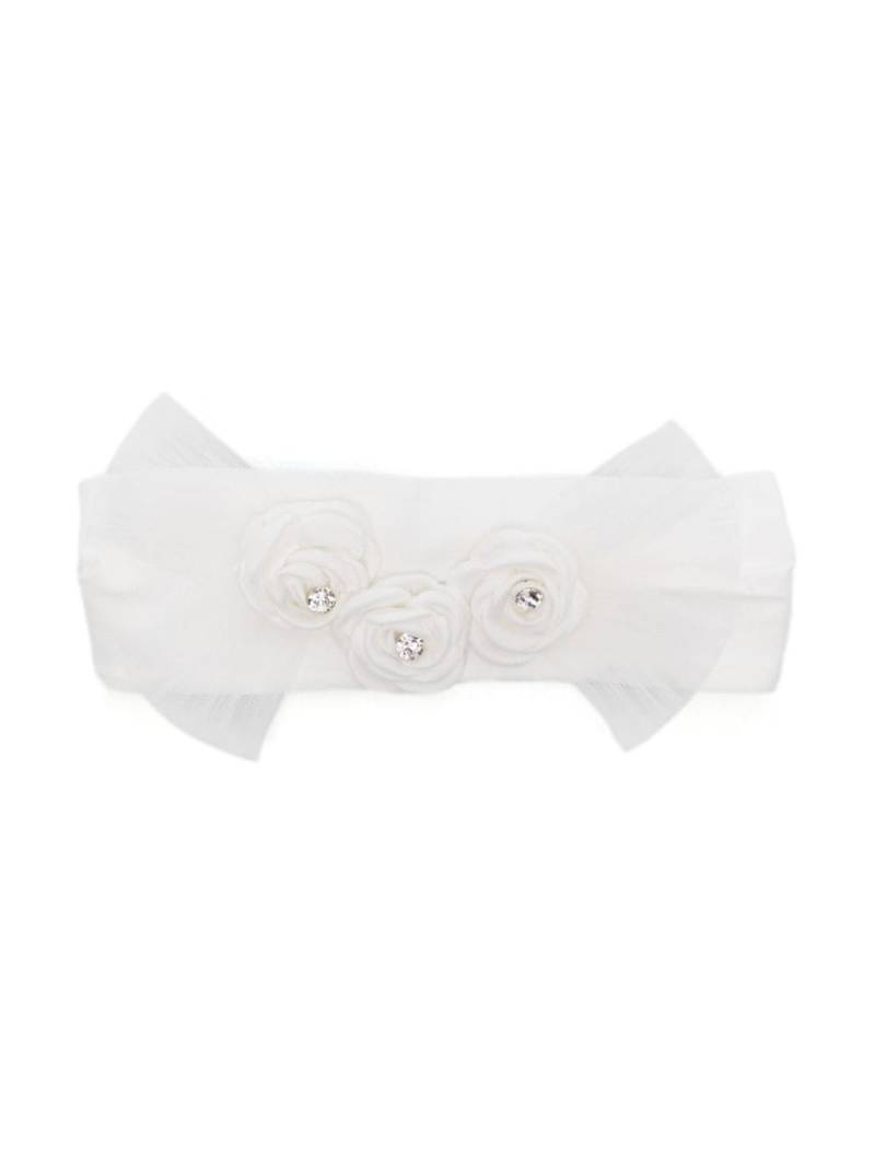 Monnalisa floral-appliqué jersey headband - White von Monnalisa