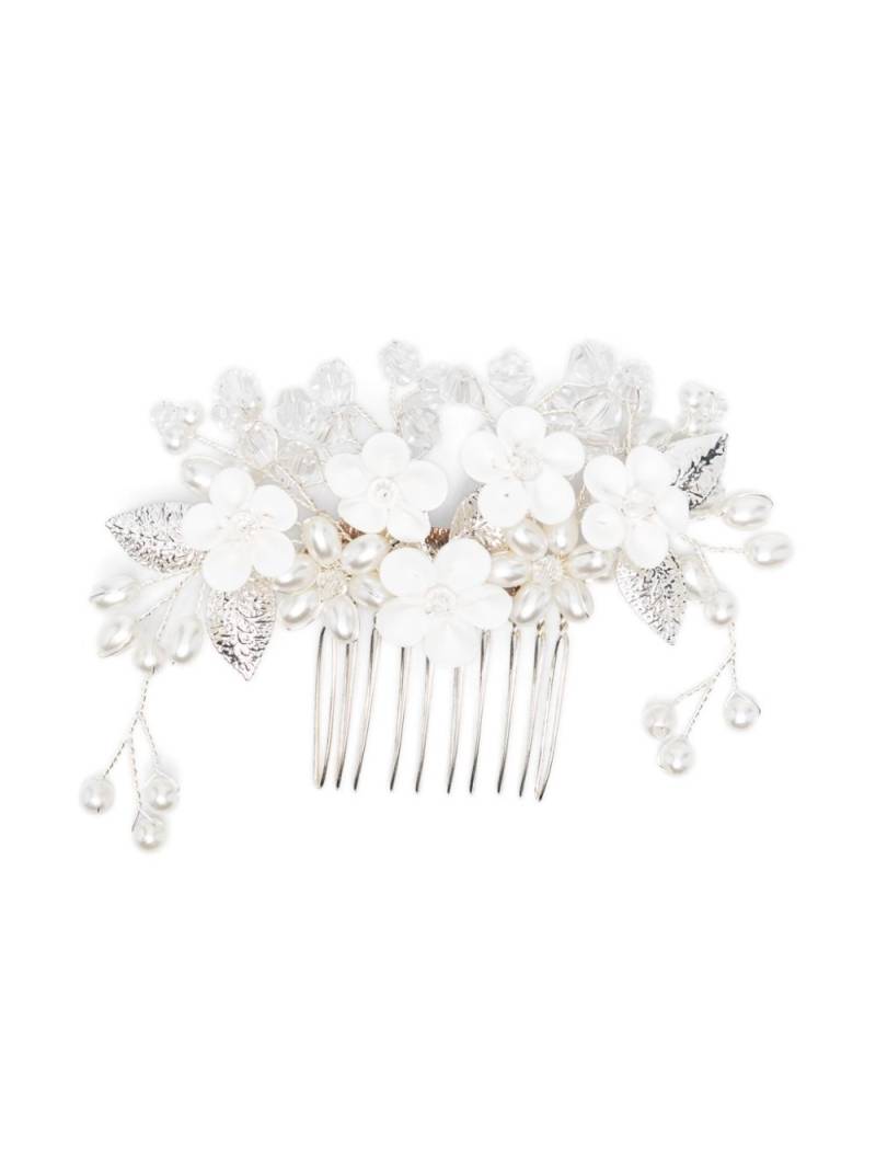 Monnalisa floral-appliqué peal hair clip - White von Monnalisa