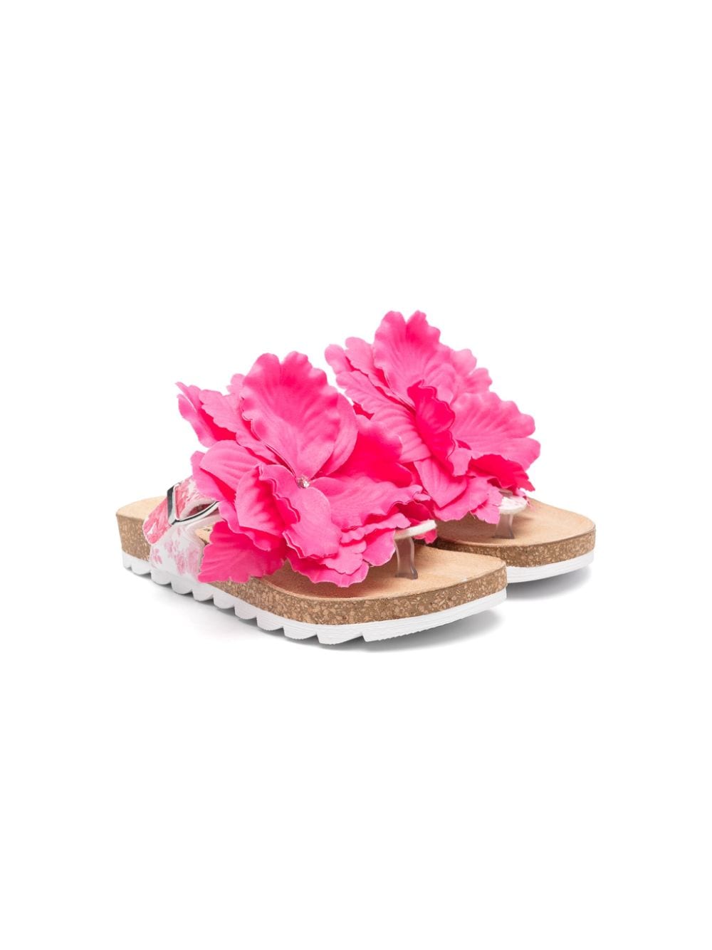 Monnalisa floral-appliqué round-toe flip flops - Pink von Monnalisa