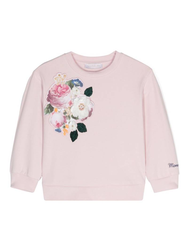 Monnalisa floral-appliqué sweatshirt - Pink von Monnalisa