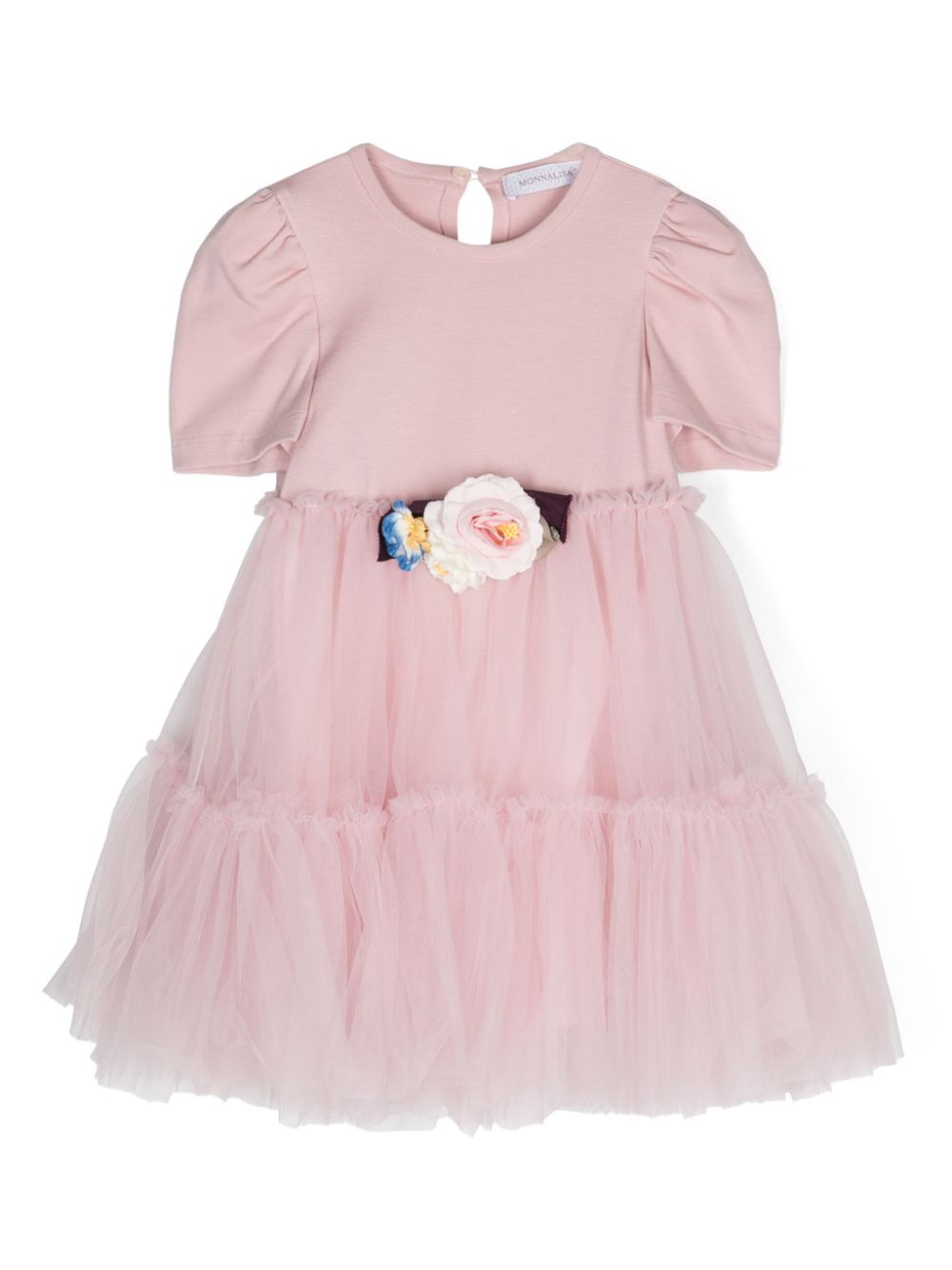 Monnalisa floral-appliqué tulle dress - Pink von Monnalisa