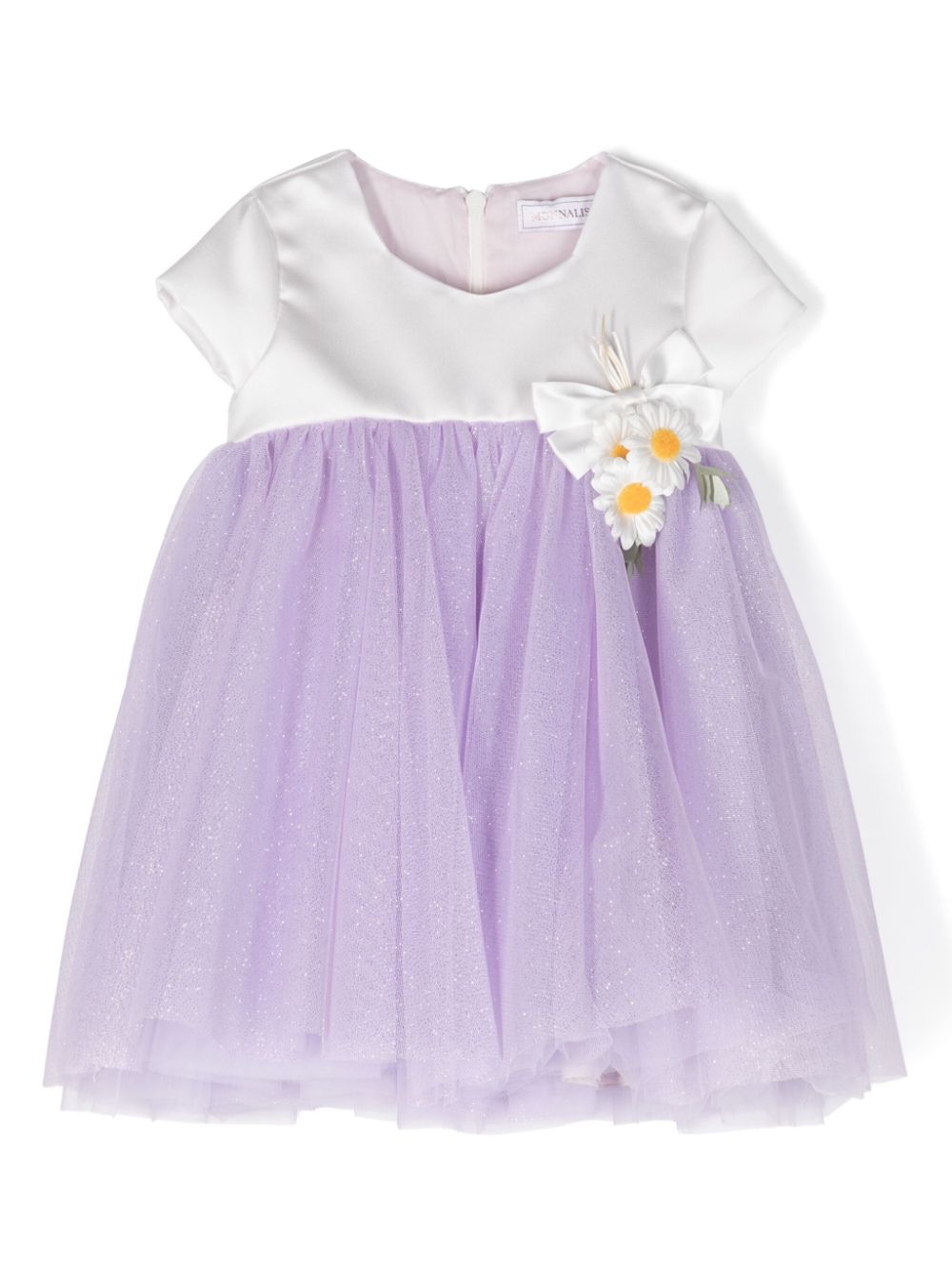 Monnalisa floral-appliqué tulle dress - Purple von Monnalisa