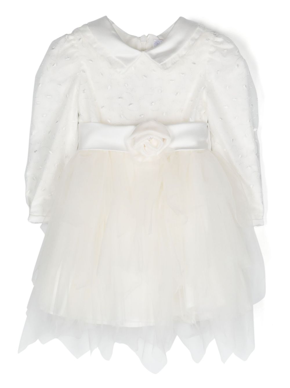 Monnalisa floral-appliqué tulle dress - White von Monnalisa