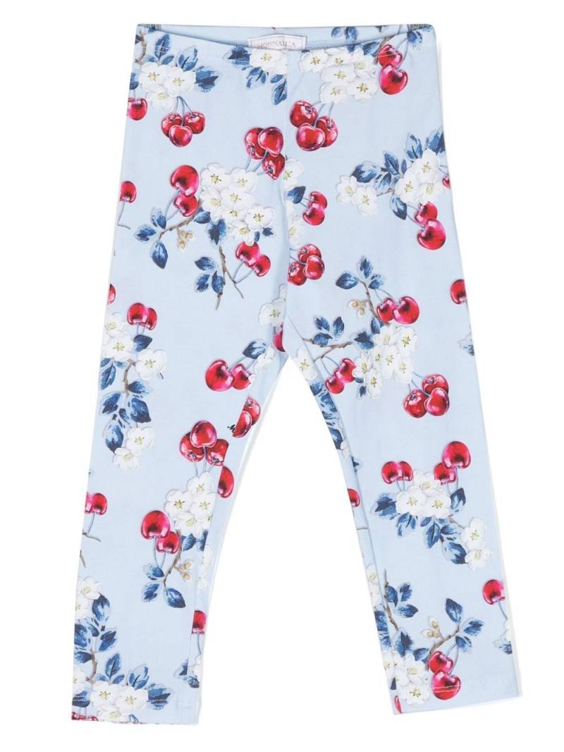 Monnalisa floral cherry-print leggings - Blue von Monnalisa