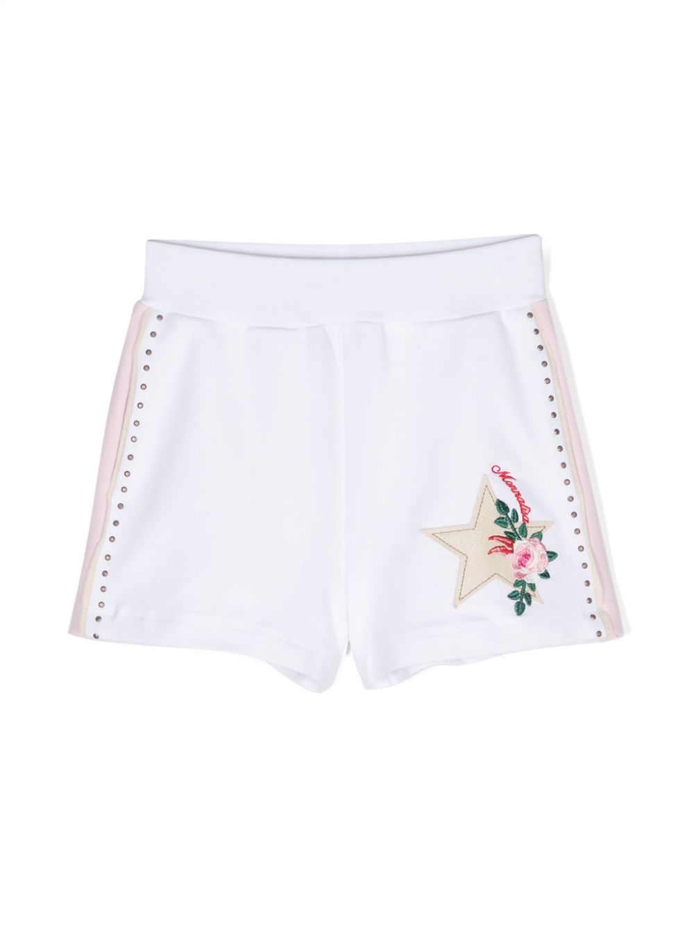 Monnalisa floral-embroidery striped shorts - White von Monnalisa