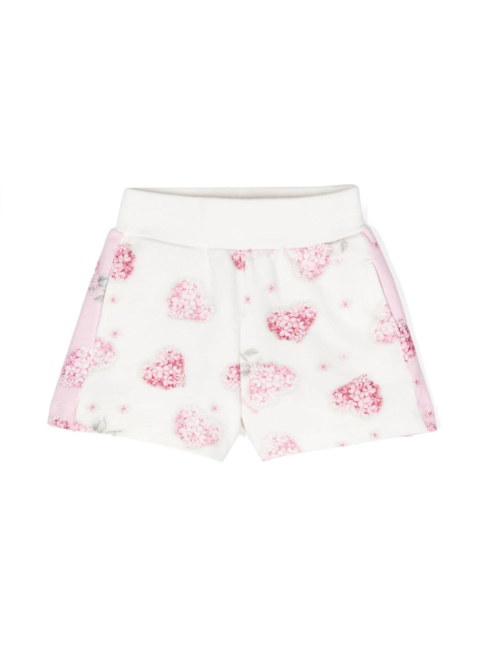 Monnalisa floral heart-print shorts - White von Monnalisa