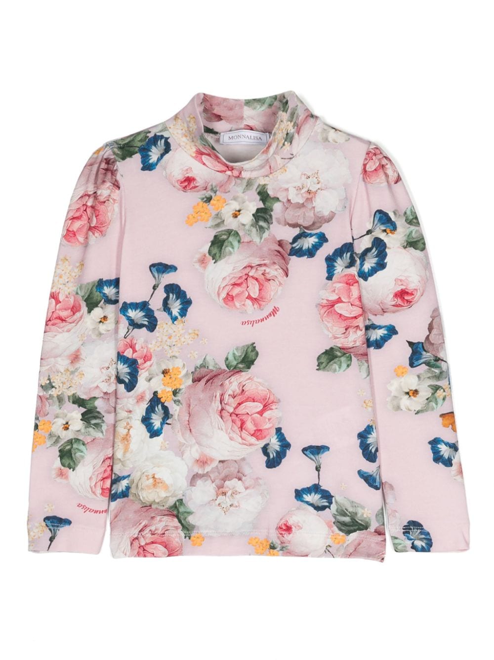 Monnalisa floral mock-neck T-shirt - Pink von Monnalisa