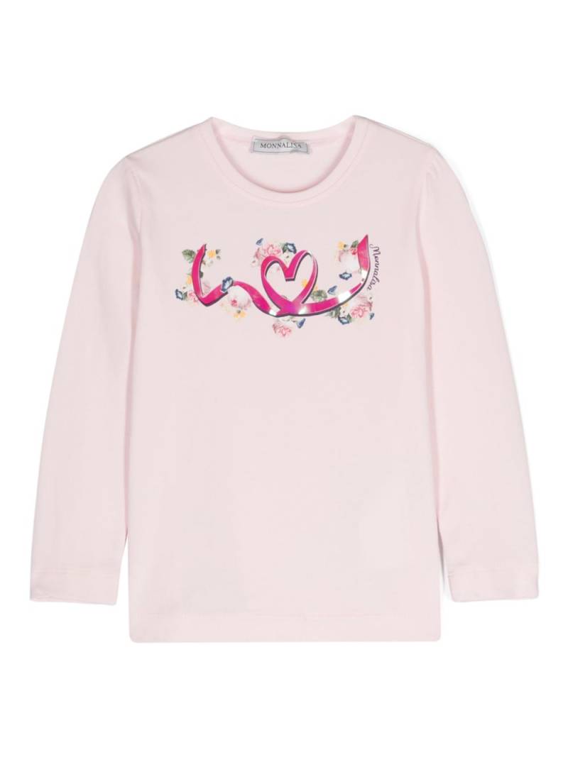 Monnalisa floral-print T-shirt - Pink von Monnalisa