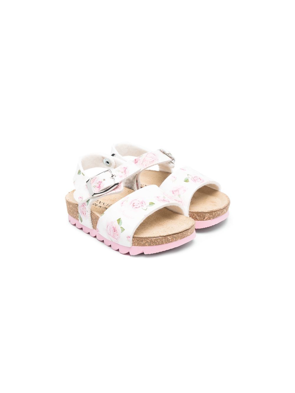 Monnalisa floral-print buckle-fastening sandals - White von Monnalisa