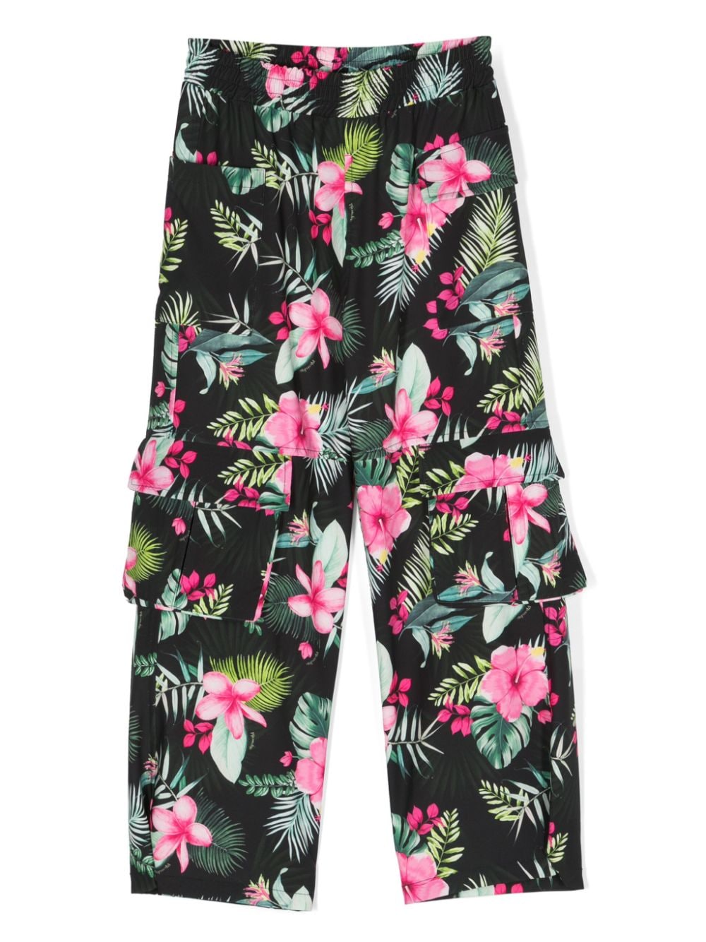 Monnalisa floral-print cargo pants - Black von Monnalisa