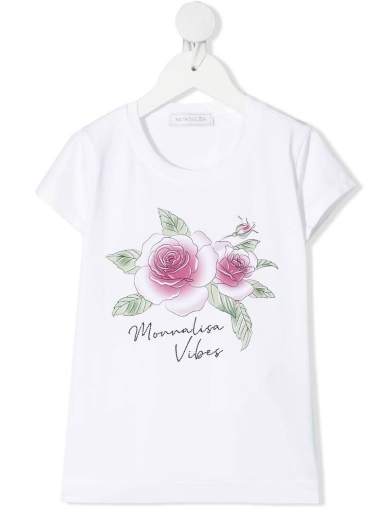 Monnalisa floral-print cotton T-shirt - White von Monnalisa