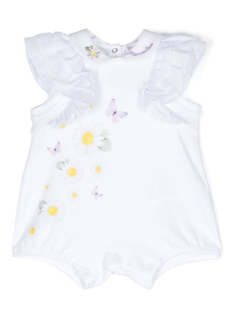 Monnalisa floral-print cotton bodysuit - White von Monnalisa