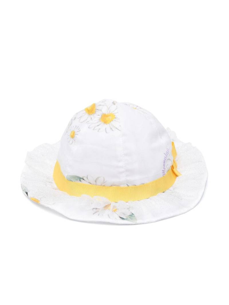 Monnalisa floral-print cotton hat - White von Monnalisa