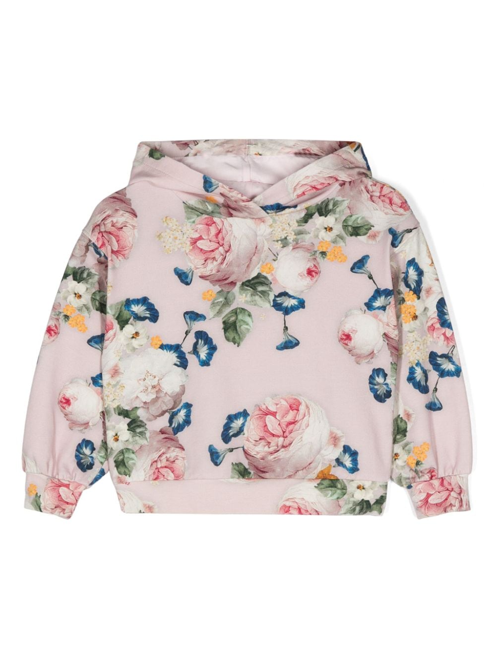 Monnalisa floral-print cotton hoodie - Pink von Monnalisa