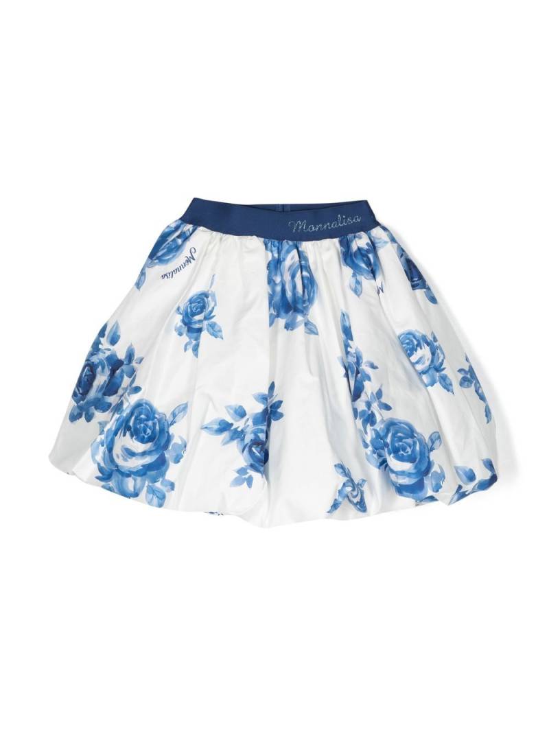 Monnalisa floral-print cotton skirt - White von Monnalisa