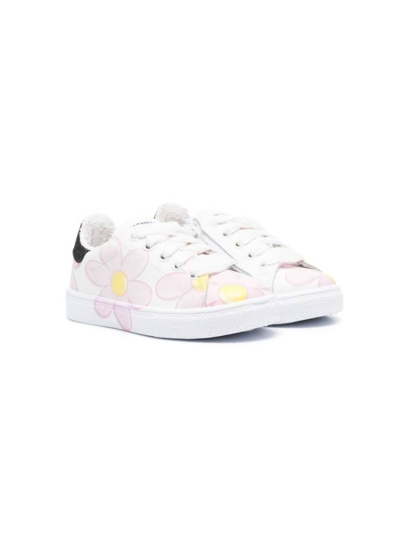 Monnalisa floral-print leather sneakers - White von Monnalisa