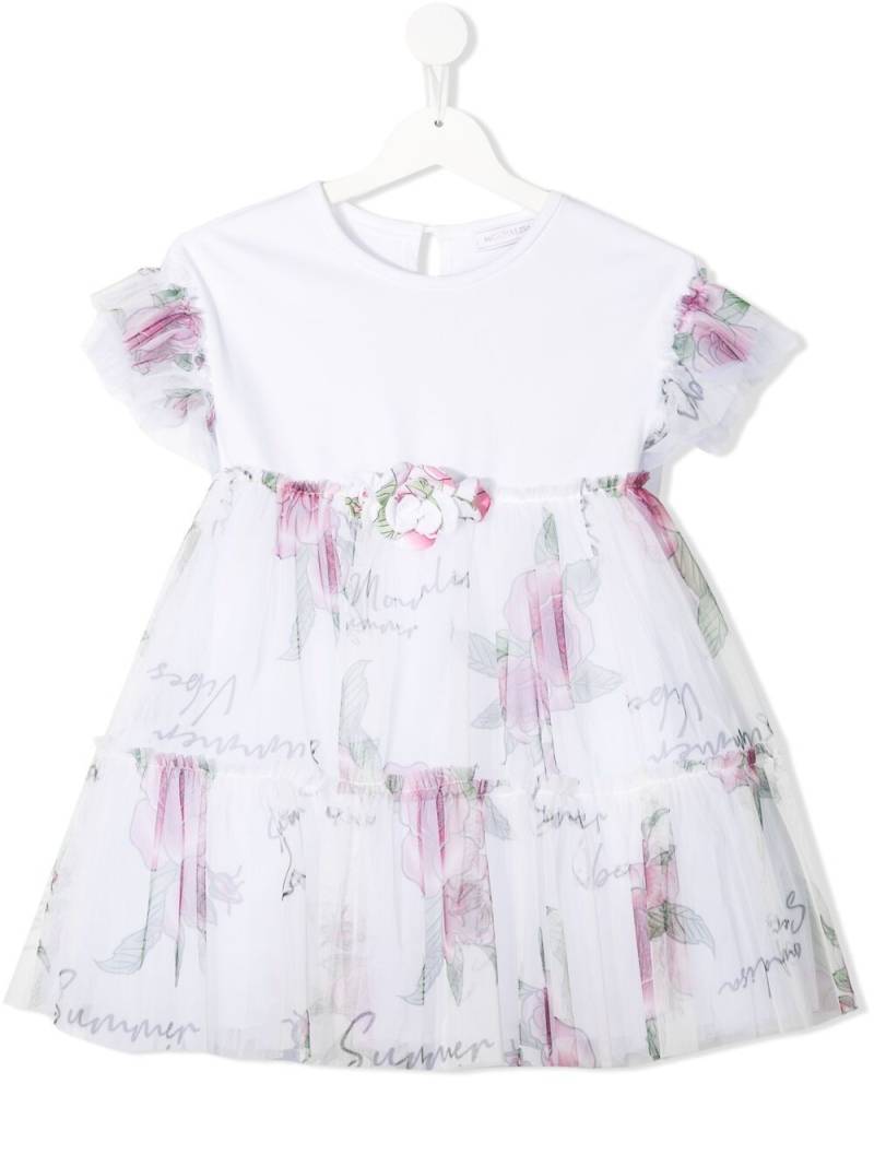 Monnalisa floral-print mini dress - White von Monnalisa