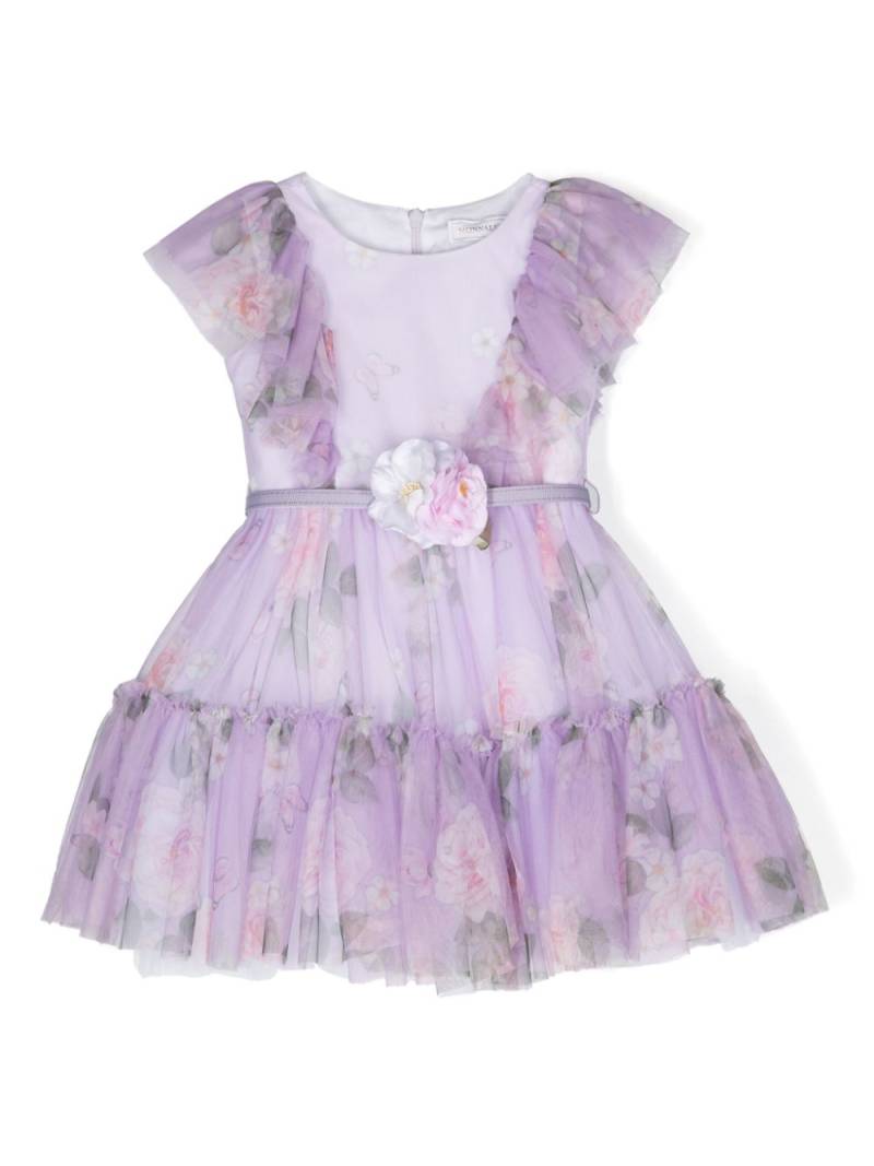 Monnalisa floral-print party dress - Purple von Monnalisa