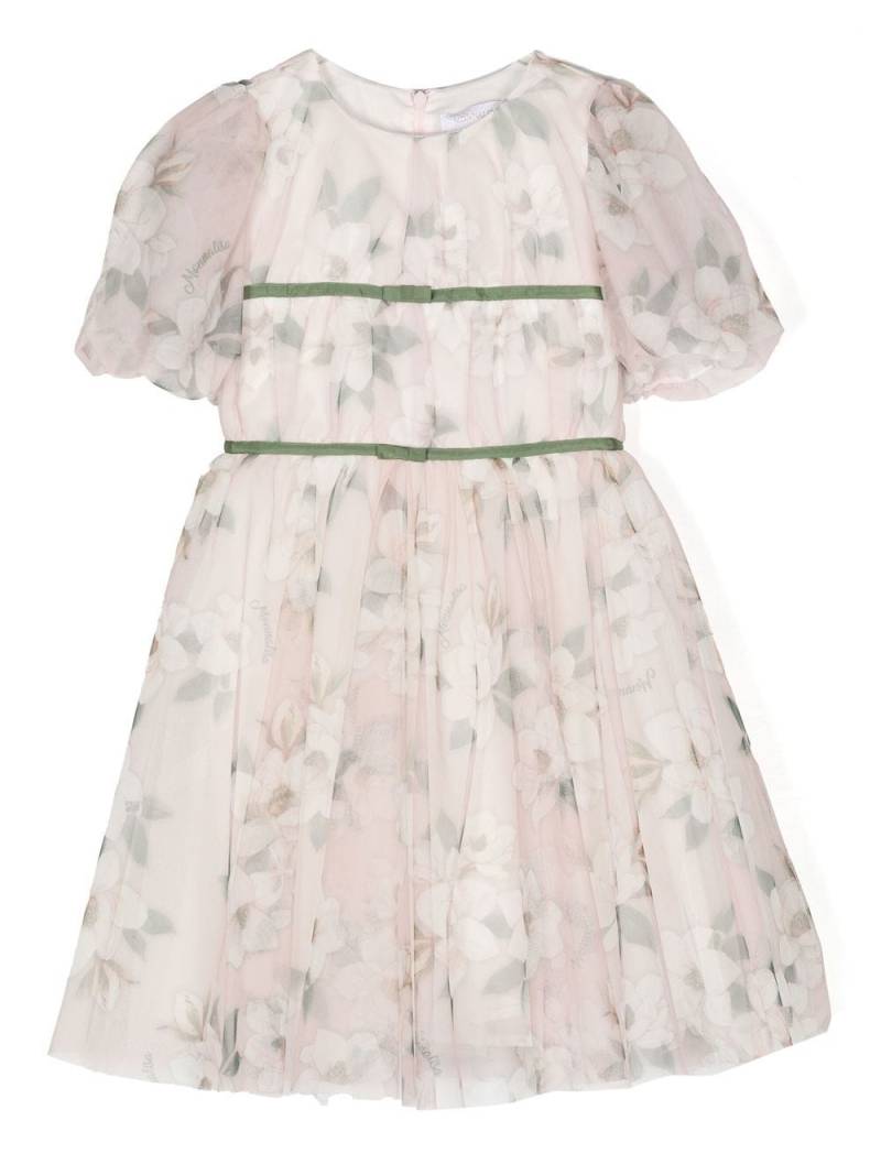 Monnalisa floral-print pleated dress - Pink von Monnalisa