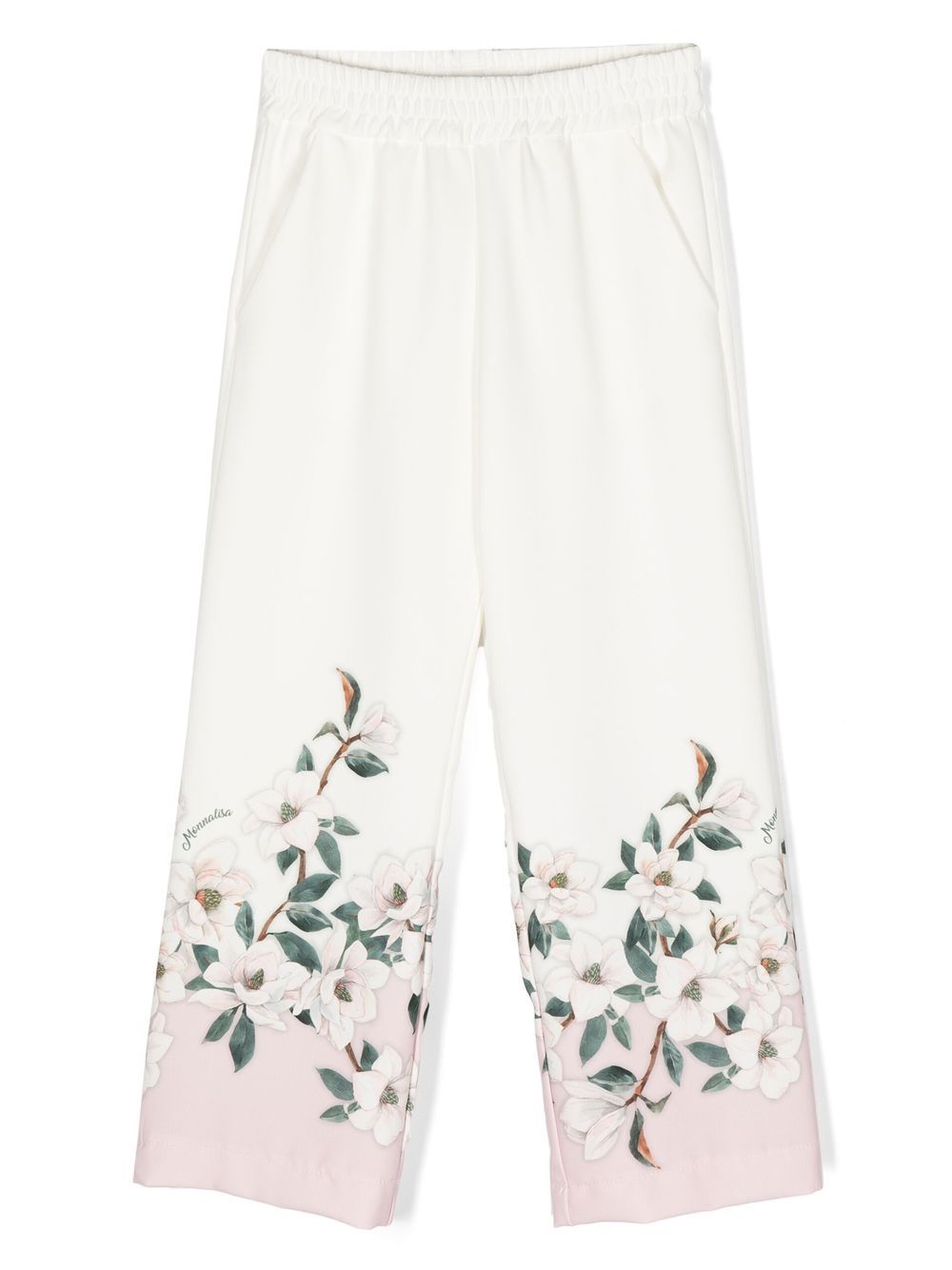 Monnalisa floral-print straight-leg trousers - White von Monnalisa