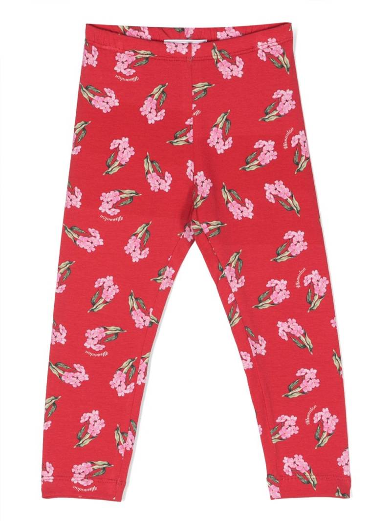 Monnalisa floral-print stretch-cotton leggings - Red von Monnalisa