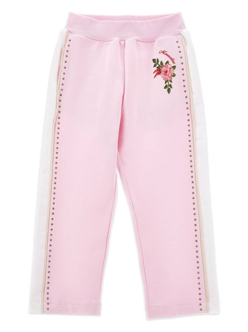 Monnalisa floral-print stretch-cotton track pants - Pink von Monnalisa