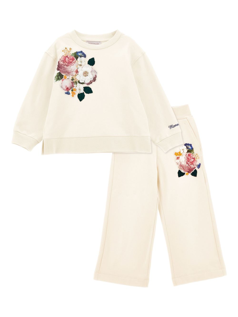 Monnalisa floral-print tracksuit set - Neutrals von Monnalisa