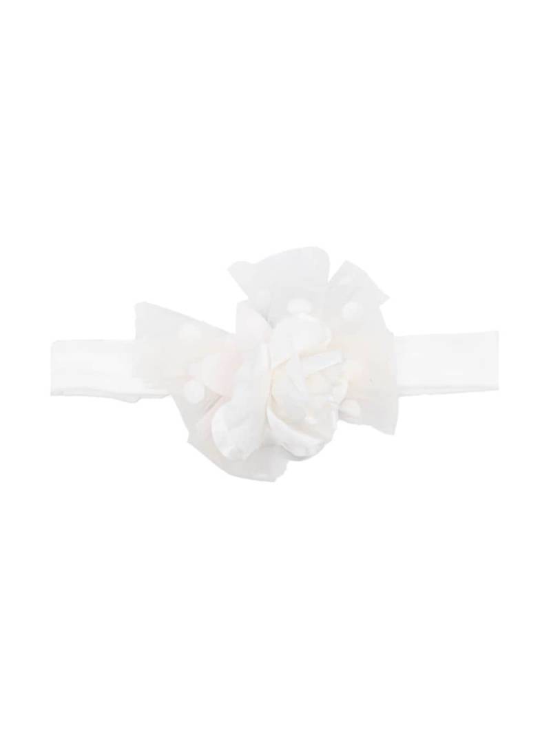 Monnalisa flower-detailing cotton-blend headband - White von Monnalisa