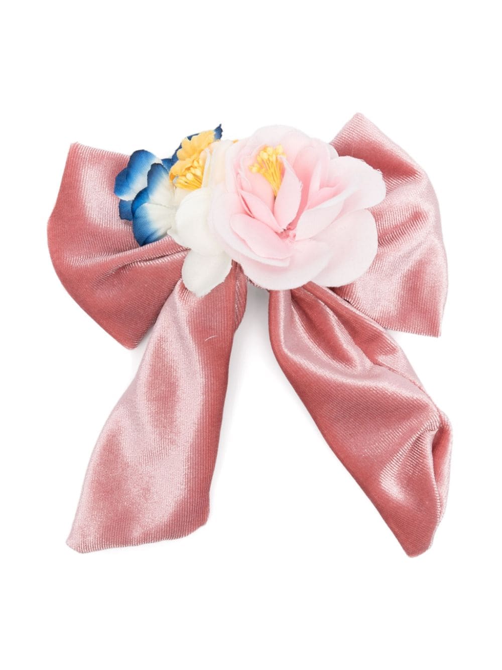 Monnalisa flower-embellished bow hair clip - Pink von Monnalisa