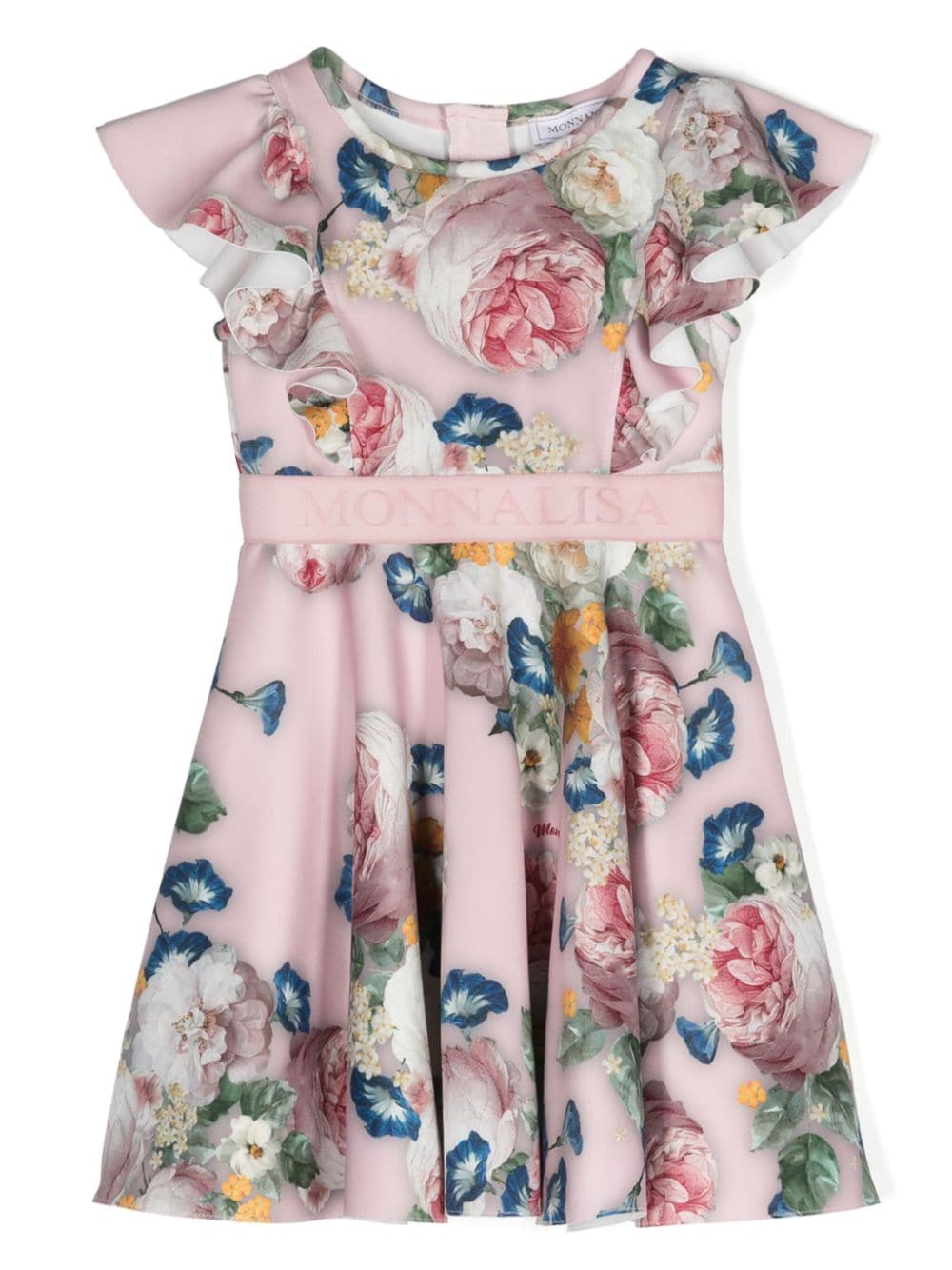 Monnalisa flroal-print flared dress - Pink von Monnalisa