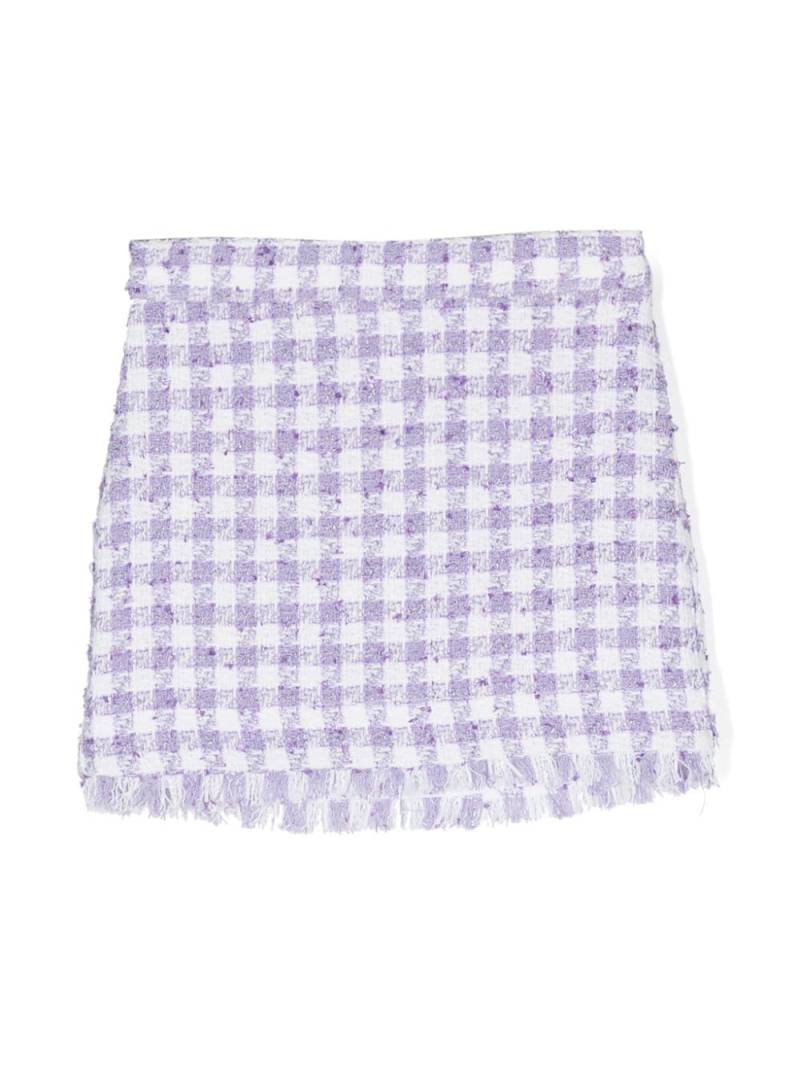 Monnalisa frayed tweed miniskirt - Purple von Monnalisa